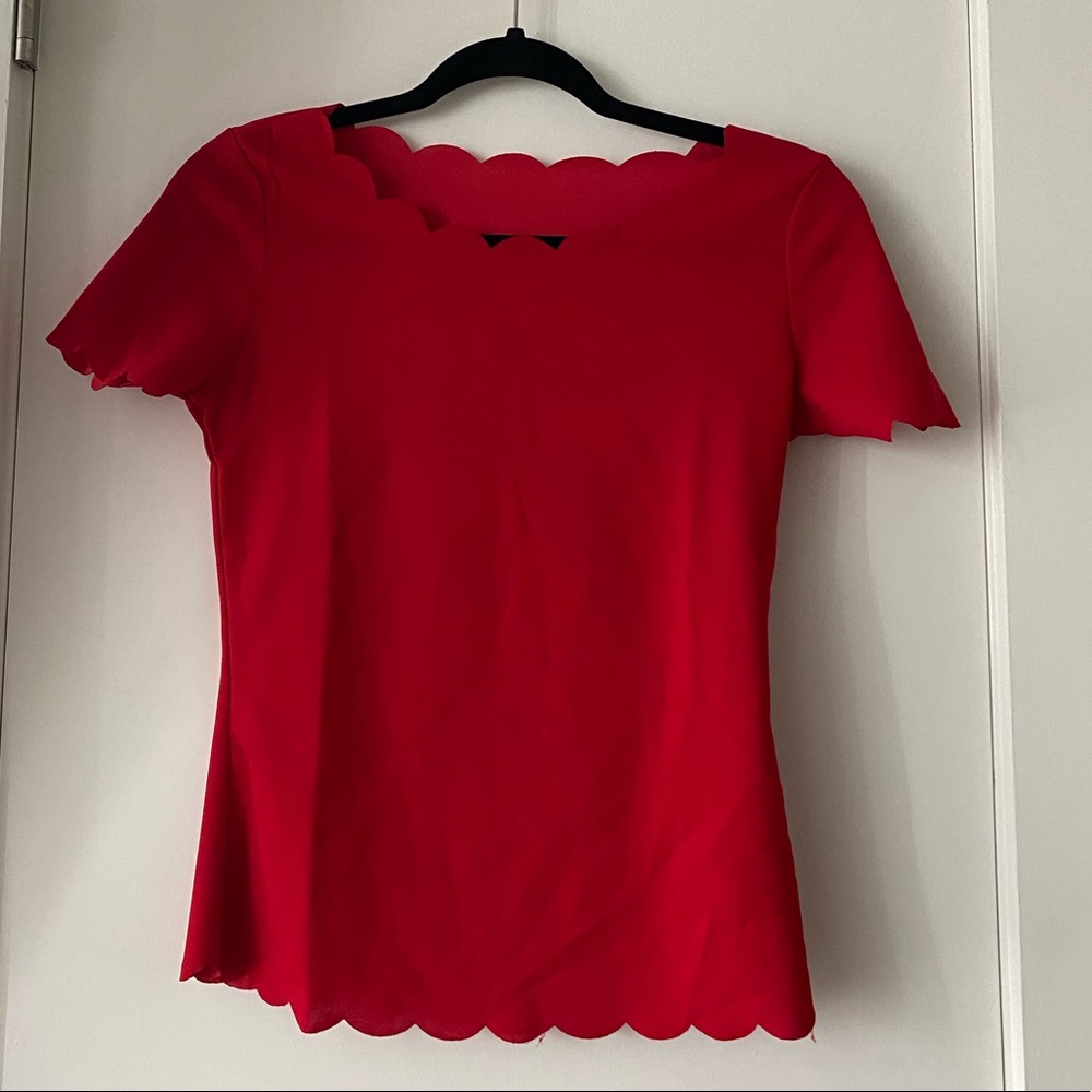 SHEIN scallop trim top